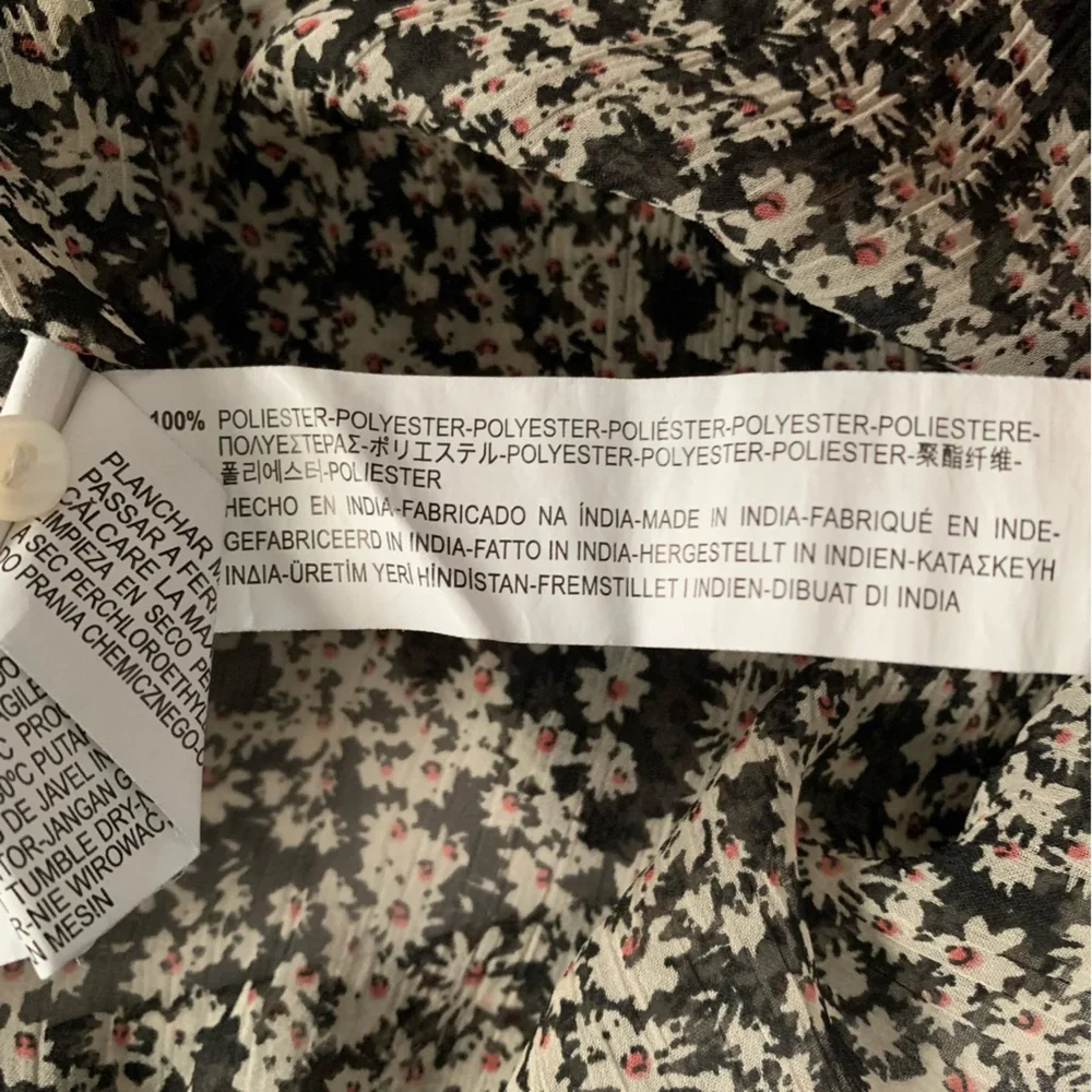 Zara Trafaluc Semi-Sheer Lightweight Chiffon Blouse